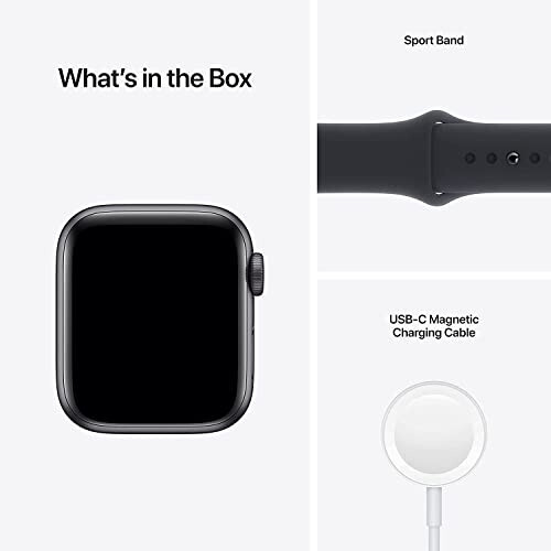 Apple Watch SE (GPS, 40mm) - Kosmik kulrang alyuminiy korpus bilan Midnight Sport Band (Yangilangan) - 6