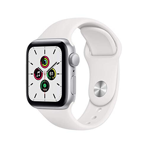 Apple Watch SE (GPS, 40mm) - Silver Aluminum Case with White Sport Band (Renewed) - 1