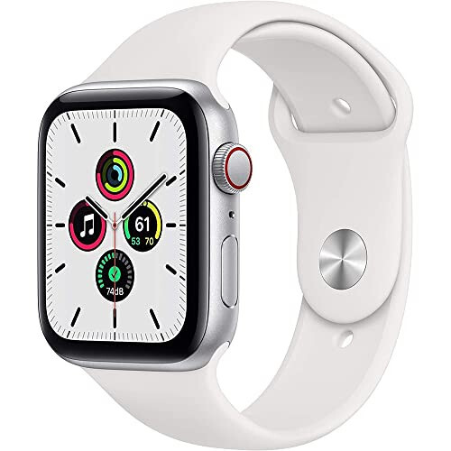 Apple Watch SE (GPS + Cellular, 40 mm) - Kumush Alyuminiy Korpusli Oq Sport Bantli (Yangilangan) - 1