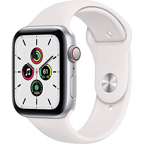 Apple Watch SE (GPS + Hücresel, 40mm) - Gümüş Alüminyum Kasa Beyaz Spor Bantlı (Yenilenmiş) - 1