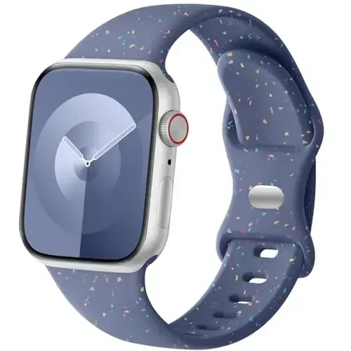 Wepro Band for Apple Watch SE Band 44mm Series 9 45mm 10 46mm Ultra 2 49mm Series 3 42mm Men Silicone Sport for iWatch Bands Series 8 7 6 5 4 2 1 Women Breathable Waterproof Strap Blue Gray - 1