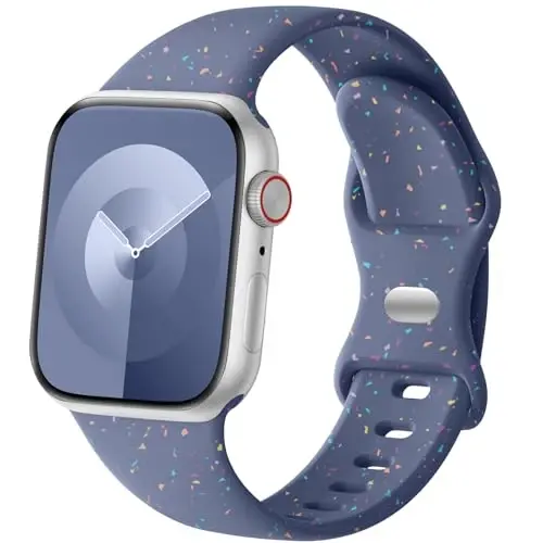 Wepro Band for Apple Watch SE Band 44mm Series 9 45mm 10 46mm Ultra 2 49mm Series 3 42mm Men Silicone Sport for iWatch Bands Series 8 7 6 5 4 2 1 Women Breathable Waterproof Strap Blue Gray - WEPRO