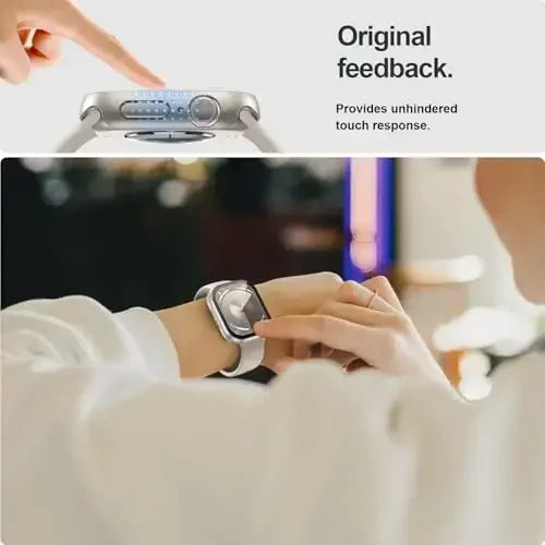 Apple Watch Series 11(2025) Series 10 42mm uchun закалённое стекло экран ҳимояси билан 2 талик ғилоф, JZK Slim Guard Bumper тўлиқ қопламали қаттиқ PC ҳимоя қопламаси iWatch 11/10 42mm учун HD ўта юпқа қоплама, Starlight+Clear - 3