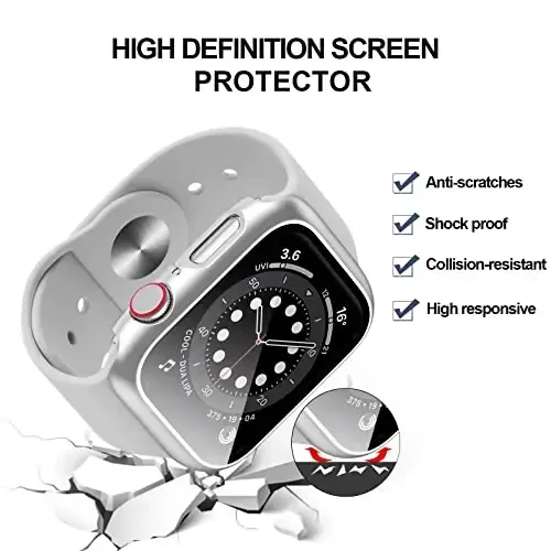 3 Pack Hard PC Case Compatible with Apple Watch Series 3/2/1 38mm, BHARVEST Case with Tempered Glass Screen Protector Overall Bubble-Free Cover for iWatch Accessories, Black+Pink+Clear - BHARVEST (1)