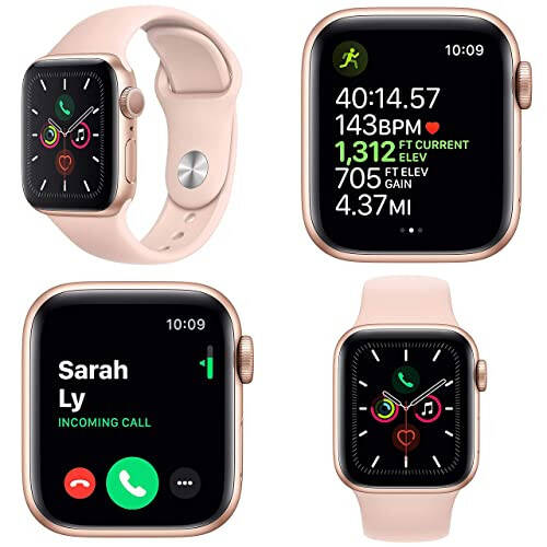 Apple Watch Series 4 (GPS, 40 мм) - Золотой алюминиевый корпус с розово-песчаным спортивным ремешком (Обновленный) - 8