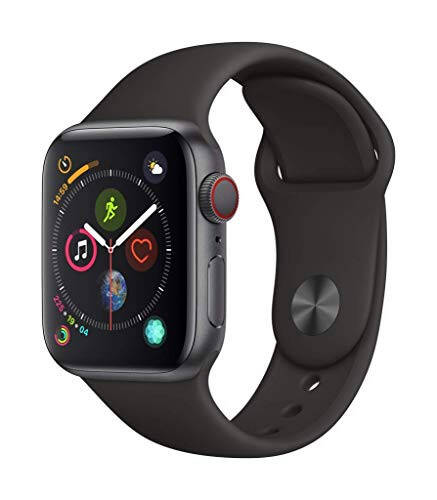 Apple Watch Series 4 (GPS + Cellular, 40MM) - Kosmik qora alyuminiy korpus bilan qora sport tasmasi (Yangilaydi) - 1