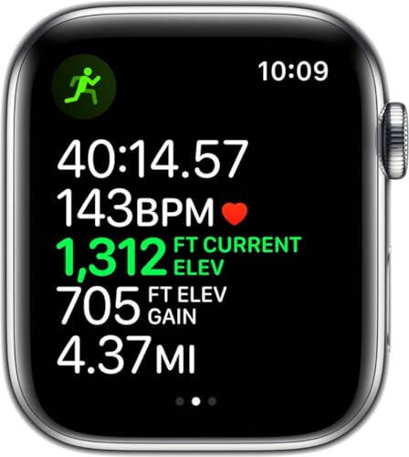 Apple Watch Series 4 (GPS + Cellular, 44MM) - Stainless Steel Case with White Sport Band (Renewed) - 4