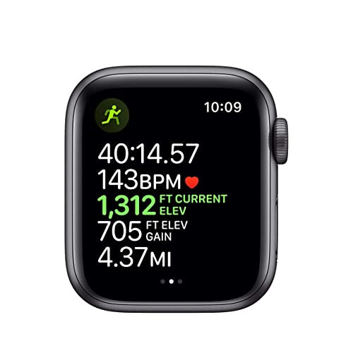 Apple Watch Series 5 (GPS, 40MM) - Корпус из космического серого алюминия с черным спортивным ремешком (Обновленный) - 10