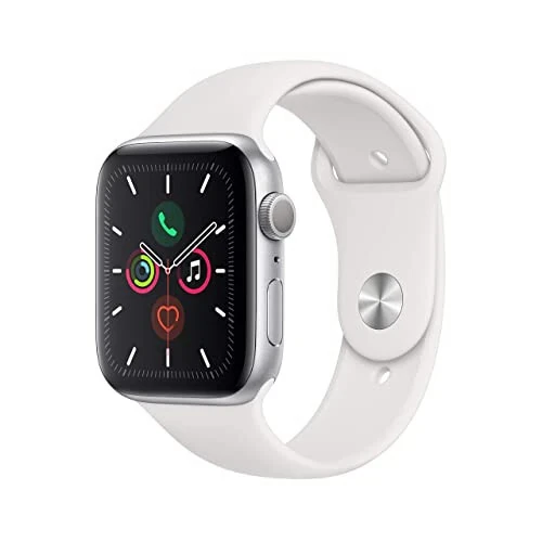 Apple Watch Series 5 (GPS, 40MM) - Silver Aluminum Case with White Sport Band (Renewed) - Apple