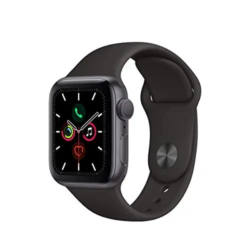 Apple Watch Series 5 (GPS, 40MM) - Space Gray Aluminum Case with Black Sport Band (Renewed) - 1