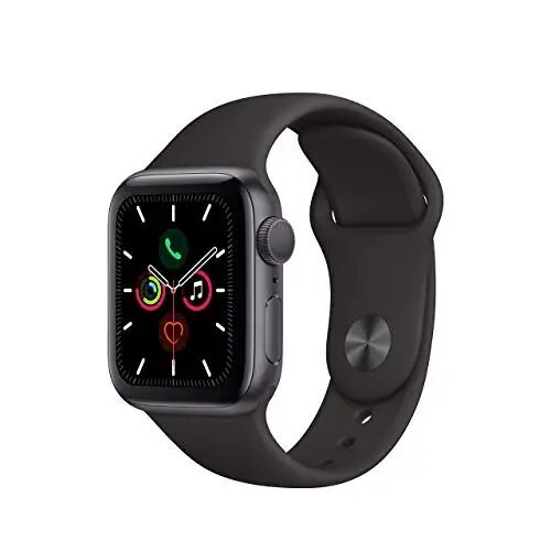 Apple Watch Series 5 (GPS, 40MM) - Space Gray Aluminum Case with Black Sport Band (Renewed) - Apple
