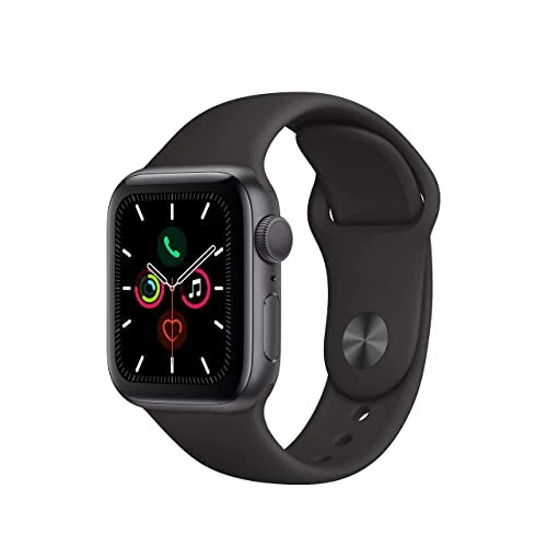 Apple Watch Series 5 (GPS, 44 мм) - Корпус из космического серого алюминия с черным спортивным ремешком (Обновленный) - APPLE