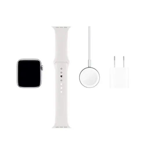 Apple Watch Series 5 (GPS, 44MM) - Silver Aluminum Case with White Sport Band (Renewed) - 6