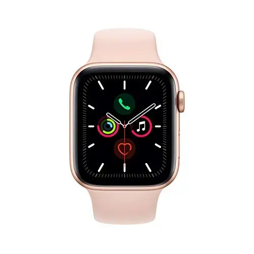 Apple Watch Series 5 (GPS, 44MM) - Gold Aluminum Case with Pink Sand Sport Band (Renewed) - 2