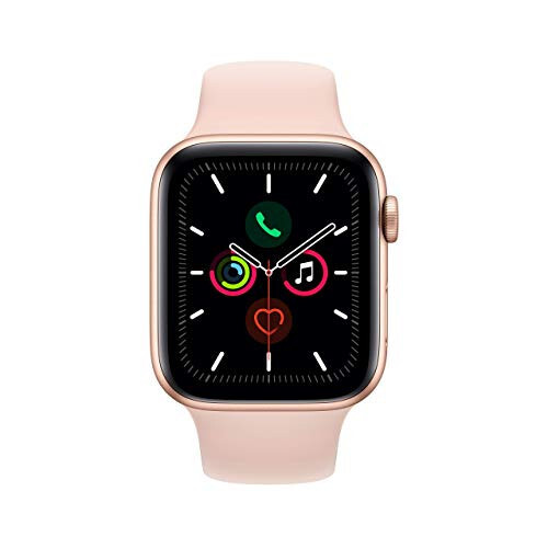 Apple Watch Series 5 (GPS, 44MM) - Gold Aluminum Case with Pink Sand Sport Band (Renewed) - 7