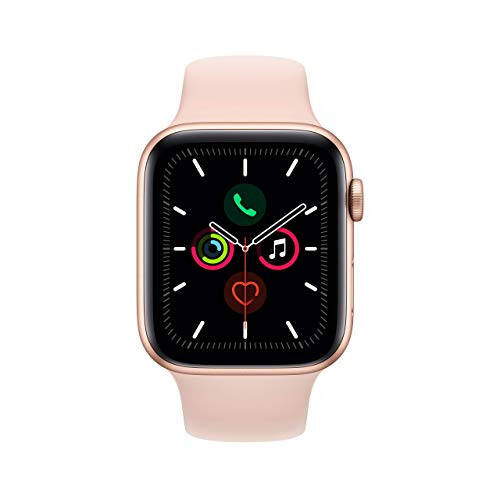 Apple Watch Series 5 (GPS, 44MM) - Gold Aluminum Case with Pink Sand Sport Band (Renewed) - 7