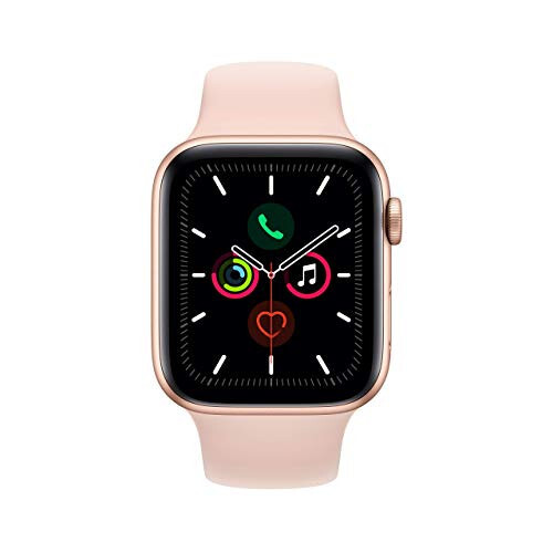 Apple Watch Series 5 (GPS, 44MM) - Gold Aluminum Case with Pink Sand Sport Band (Renewed) - 2