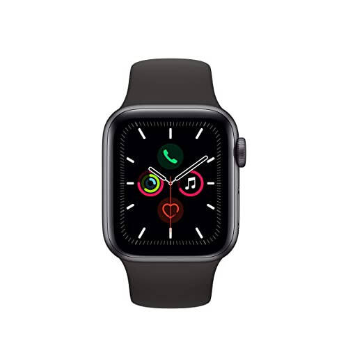 Apple Watch Series 5 (GPS, 44MM) - Kosmik kulrang alyuminiy korpusli qora sport tasmasi bilan (Yangilangan) - 2