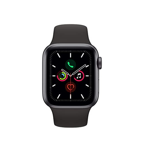 Apple Watch Series 5 (GPS, 44MM) - Kosmik kulrang alyuminiy korpusli qora sport tasmasi bilan (Yangilangan) - APPLE (1)