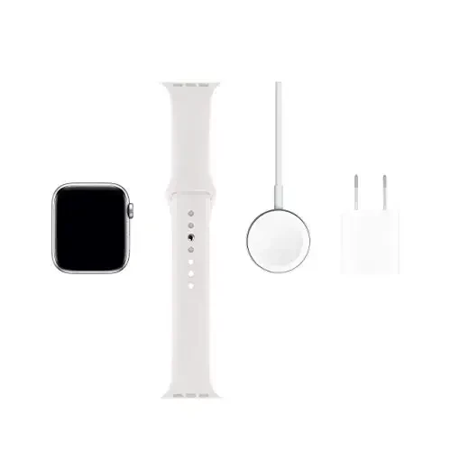 Apple Watch Series 5 (GPS, 44MM) - Silver Aluminum Case with White Sport Band (Renewed) - 6