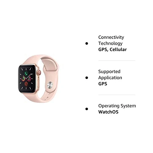 Apple Watch Series 5 (GPS + Cellular, 40MM) - Gold Aluminum Case with Pink Sport Band (Renewed) - 13