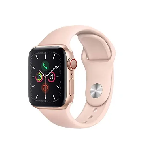Apple Watch Series 5 (GPS + Cellular, 40MM) - Oltin Alyuminiy Korpusli Push Sport Tasmasi bilan (Yangilangan) - APPLE