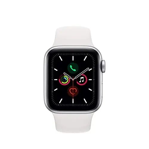 Apple Watch Series 5 (GPS + Cellular, 40MM) - Silver Aluminum Case with White Sport Band (Renewed) - Apple (1)