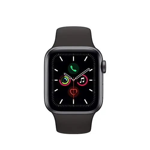 Apple Watch Series 5 (GPS + Cellular, 40MM) - Stainless Steel Case with Black Sport Band (Renewed) - APPLE (1)