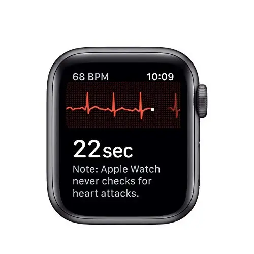 Apple Watch Series 5 (GPS + Cellular, 40MM) - Stainless Steel Case with Black Sport Band (Renewed) - 5