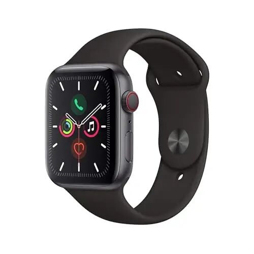 Apple Watch Series 5 (GPS + Cellular, 40MM) - Space Gray Aluminum Case with Black Sport Band (Renewed) - Apple