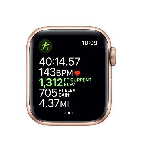 Apple Watch Series 5 (GPS + Cellular, 44MM) - Pushti qum sport tasmasi bilan oltin alyuminiy korpusli (Yangilangan) - 4