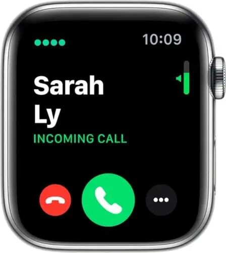 Apple Watch Series 5 (GPS + Cellular, 44MM) - Silver Stainless Steel Case with White Sport Band (Renewed) - 4