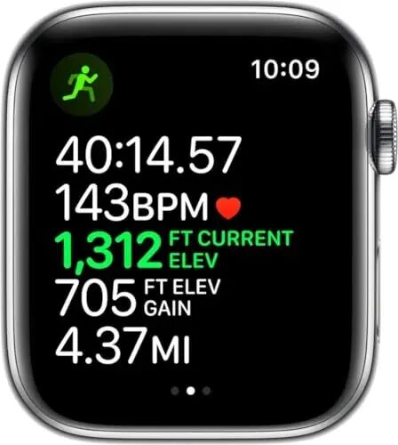 Apple Watch Series 5 (GPS + Cellular, 44MM) - Silver Stainless Steel Case with White Sport Band (Renewed) - 5