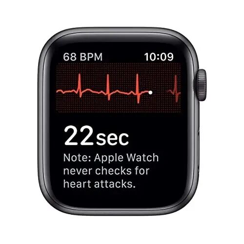 Apple Watch Series 5 (GPS + Cellular, 44MM) - Space Gray Aluminum Case with Black Sport Band (Renewed) - 5