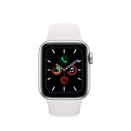 Apple Watch Series 5 (GPS + Cellular, 40MM) - Silver Aluminum Case with White Sport Band (Renewed) - APPLE (1)