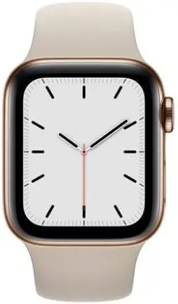 Apple Watch Series 5 (GPS + Cellular, 40MM) - Gold Stainless Steel Case with Stone Sport Band (Renewed) - 2
