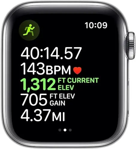 Apple Watch Series 5 (GPS + Cellular, 44MM) - Silver Stainless Steel Case with White Sport Band (Renewed) - 3
