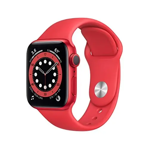 Apple Watch Series 6 (GPS, 40mm) - Red Aluminum Case with Red Sport Band (Renewed) - 1