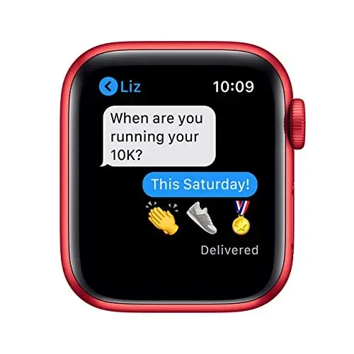 Apple Watch Series 6 (GPS, 40mm) - Red Aluminum Case with Red Sport Band (Renewed) - 5