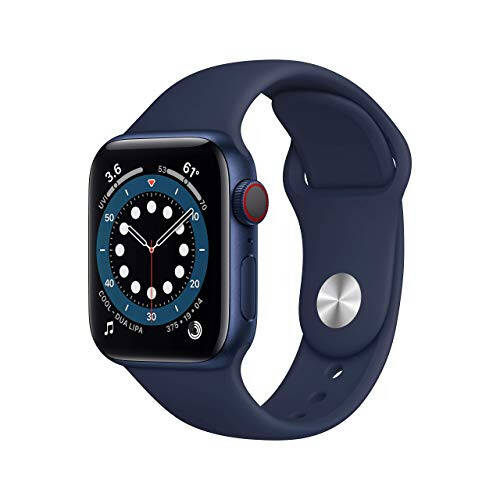 Apple Watch Series 6 (GPS + Cellular, 40mm) - Moviy Alyuminiy Korpus bilan Qorong'i Ko'k Sport Band (Yangilangan) - 6