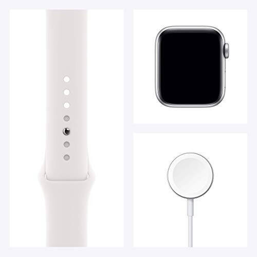 Apple Watch Series 6 (GPS + Cellular, 40mm) - Silver Stainless Steel Case with White Sport Band (Renewed) - 7