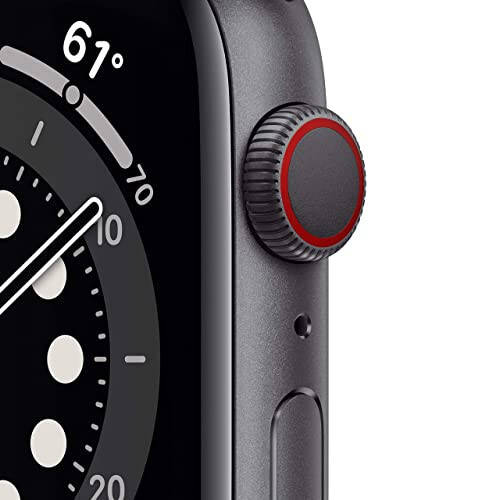 Apple Watch Series 6 (GPS + Cellular, 44mm) - Space Gray Aluminum Case with Black Sport Band (Renewed) - 2