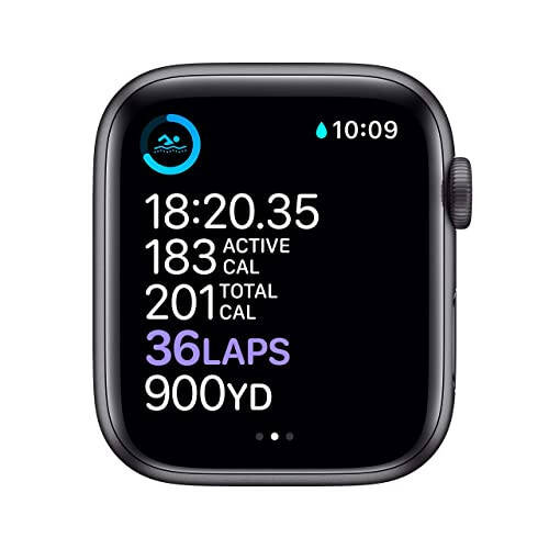 Apple Watch Series 6 (GPS + Uyali aloqa, 44mm) - Kosmik kulrang Alyuminiy korpusli qora sport tasmasi bilan (Yangilangan) - 4