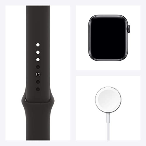 Apple Watch Series 6 (GPS + Uyali aloqa, 44mm) - Kosmik kulrang Alyuminiy korpusli qora sport tasmasi bilan (Yangilangan) - 7