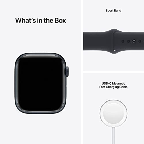 Apple Watch Series 7 (GPS, 45 mm) Yarim tunda alyuminiy korpusli va Yarim tunda sport bantli (Yangilangan) - 10