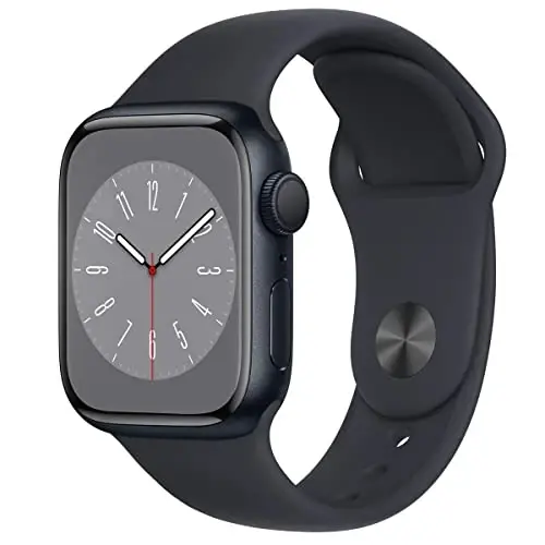Apple Watch Series 8 [GPS, 41mm] - Midnight Aluminum Case with Midnight Sport Band, M/L (Renewed) - APPLE