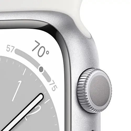 Apple Watch Series 8 [GPS, 41mm] - Silver Aluminum Case with White Sport Band, M/L (Renewed) - 3