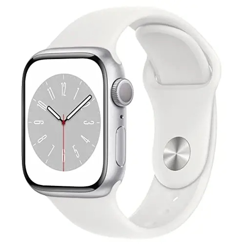 Apple Watch Series 8 [GPS, 41mm] - Silver Aluminum Case with White Sport Band - S/M (Renewed) - 1