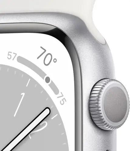 Apple Watch Series 8 [GPS, 41mm] - Silver Aluminum Case with White Sport Band - S/M (Renewed) - 2