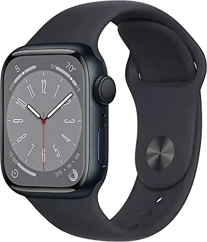 Apple Watch Series 8 [GPS, 41mm] - Midnight Aluminum Case with Midnight Sport Band, S/M (Renewed) - APPLE